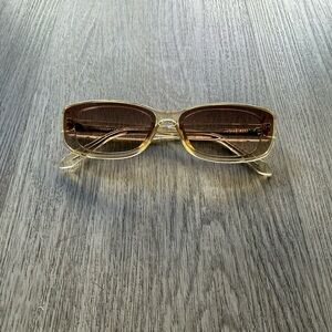 quay australia vibe check clear yellow small yk2 90's retro sunglasses eyewear